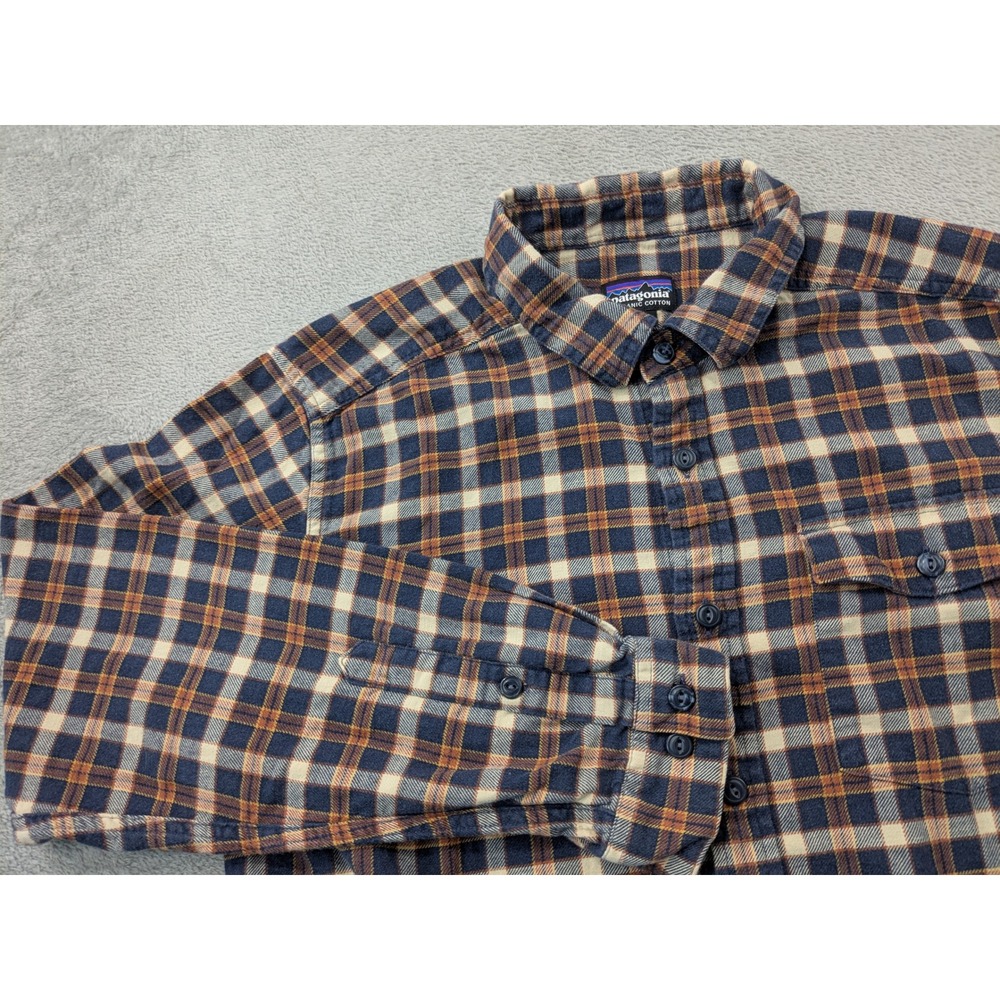 Patagonia Organic Cotton Flannel Shirt Mens Medium‎ Plaid Button Up Long Sleeve
